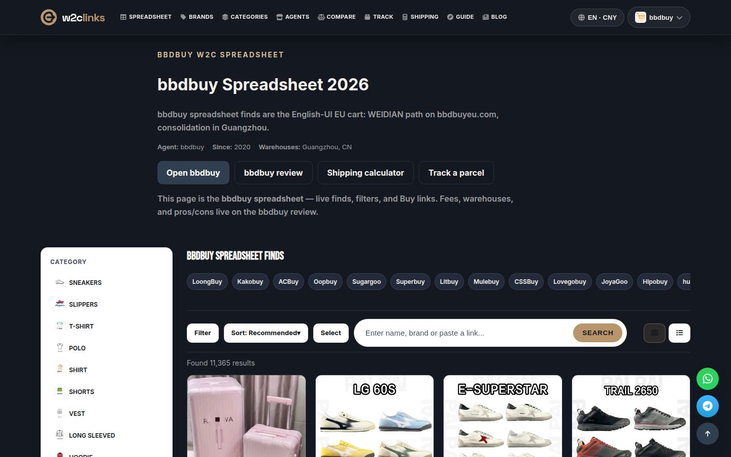 BBDBuy-Katalog auf w2clinks: Produktkarten mit Foto, Marke und Referenzpreis